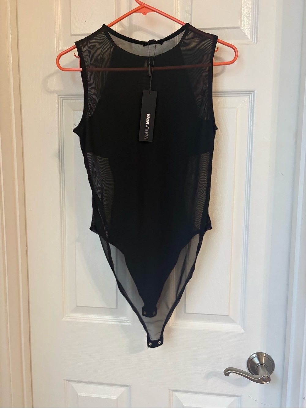 Black Sheer Mesh Bodysuit